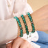 Sarcelle | Argent | Bracelet macramé verre luciole